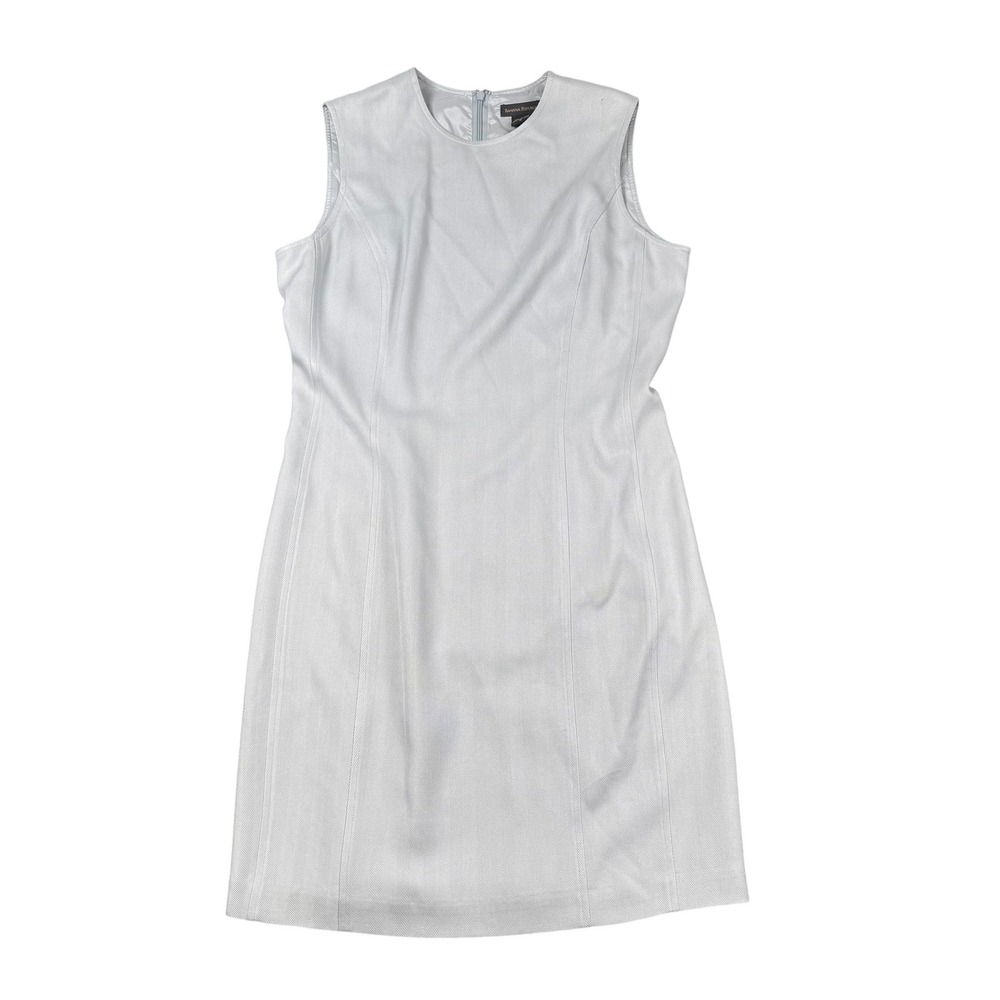 Banana Republic Herringbone Shift Dress Silver Grey Sleeveless 12 NWT 702